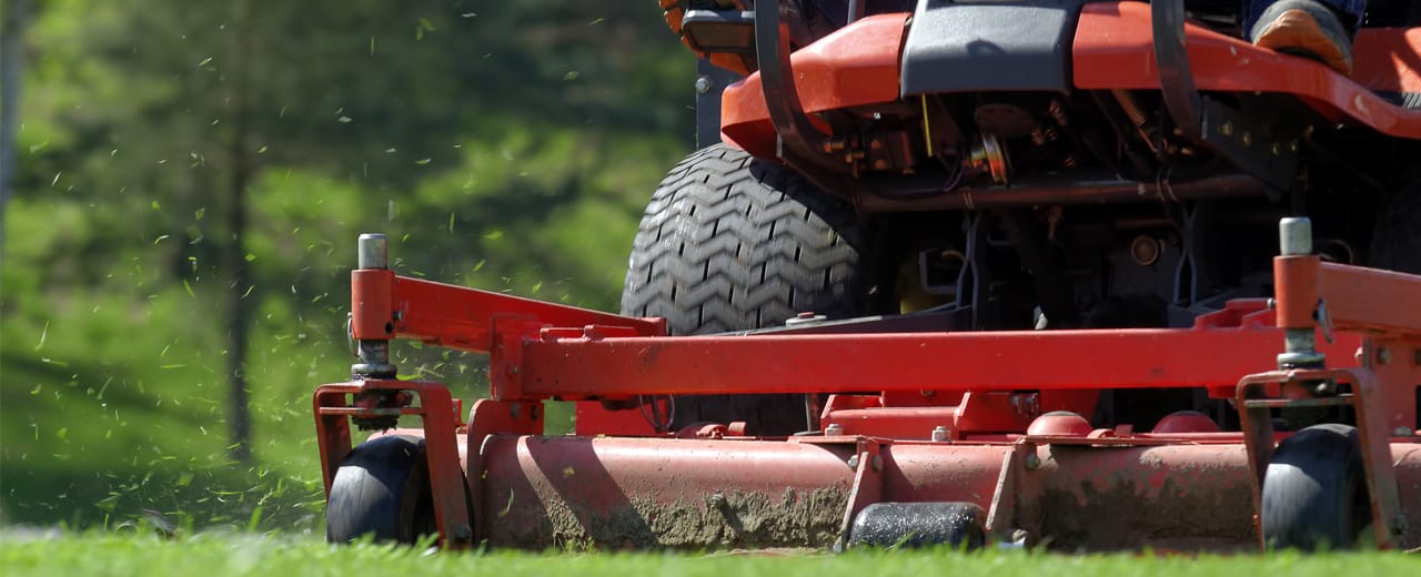 Photo of lawn mower tires on a zero turn mower